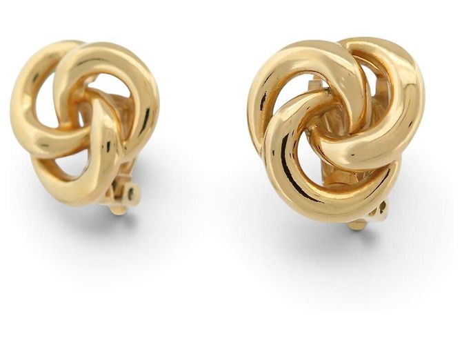 Céline VINTAGE CELINE VERSCHRANKTE RINGOHRRINGE CIRCA 80 GOLD Golden - Ansicht 2