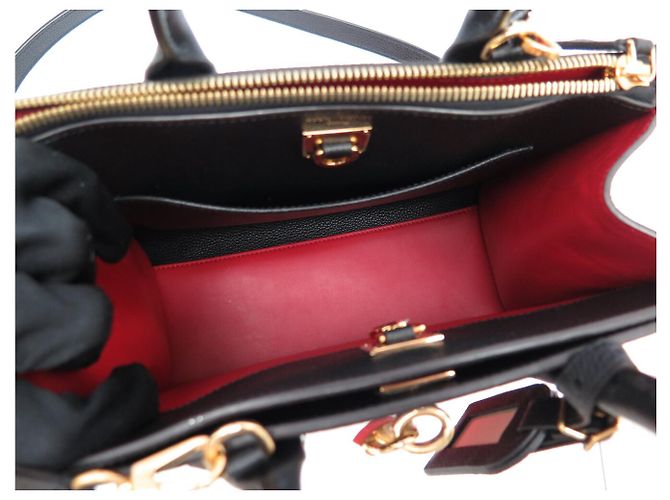 City Steamer BORSA A MANO LOUIS VUITTON STEAMER PM M54868 PELLE NERO ROSSO CON TRACOLLA - vista 11