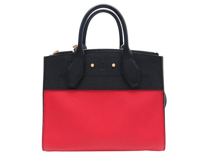 City Steamer BORSA A MANO LOUIS VUITTON STEAMER PM M54868 PELLE NERO ROSSO CON TRACOLLA - vista 2