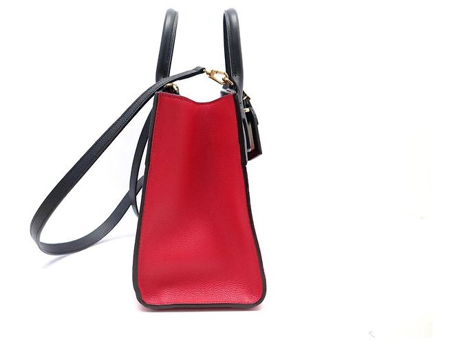 City Steamer BORSA A MANO LOUIS VUITTON STEAMER PM M54868 PELLE NERO ROSSO CON TRACOLLA - vista 3