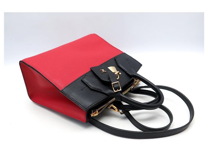 City Steamer BORSA A MANO LOUIS VUITTON STEAMER PM M54868 PELLE NERO ROSSO CON TRACOLLA - vista 6