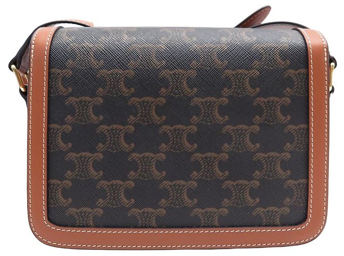 Céline NUOVA BORSA A MANO CELINE TRIOMPHE TEEN 188882 CANVAS VITELLO TAN BORSA A TRACCOLLA Marrone - vista 2