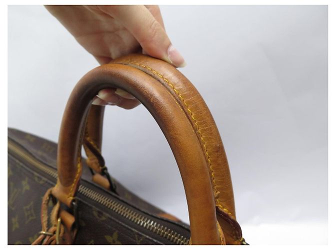 BORSA DA VIAGGIO A MANO VINTAGE LOUIS VUITTON KEEPALL 55 TOILE MONOGRAM Marrone - vista 14