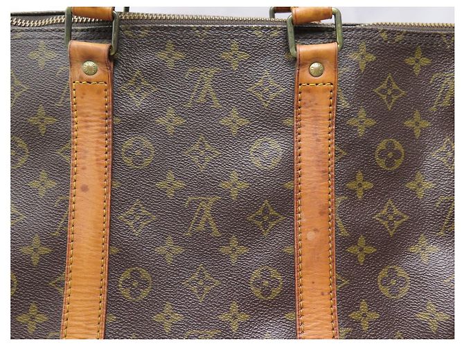 BORSA DA VIAGGIO A MANO VINTAGE LOUIS VUITTON KEEPALL 55 TOILE MONOGRAM Marrone - vista 16