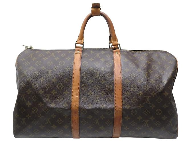BORSA DA VIAGGIO A MANO VINTAGE LOUIS VUITTON KEEPALL 55 TOILE MONOGRAM Marrone - vista 2