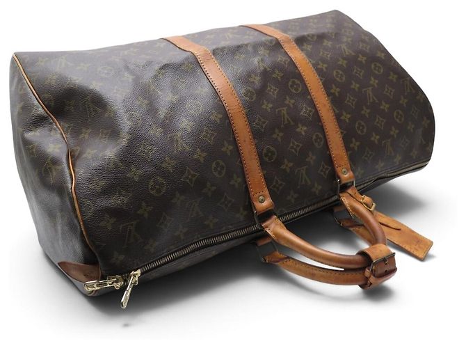 BORSA DA VIAGGIO A MANO VINTAGE LOUIS VUITTON KEEPALL 55 TOILE MONOGRAM Marrone - vista 4