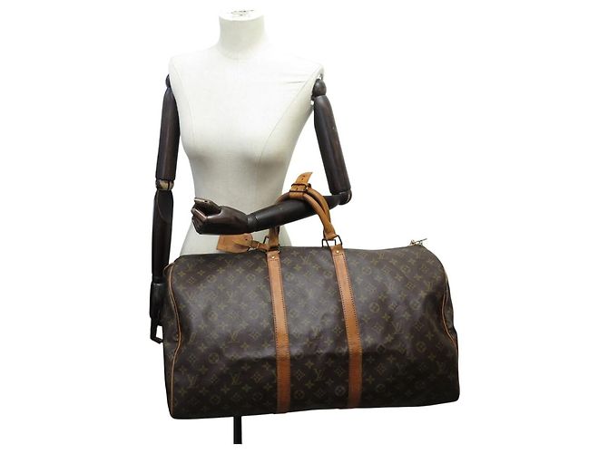 BORSA DA VIAGGIO A MANO VINTAGE LOUIS VUITTON KEEPALL 55 TOILE MONOGRAM Marrone - vista 5