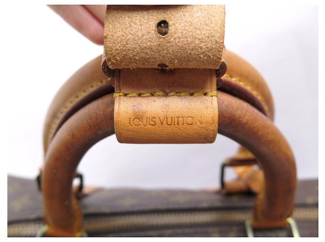 BORSA DA VIAGGIO A MANO VINTAGE LOUIS VUITTON KEEPALL 55 TOILE MONOGRAM Marrone - vista 9