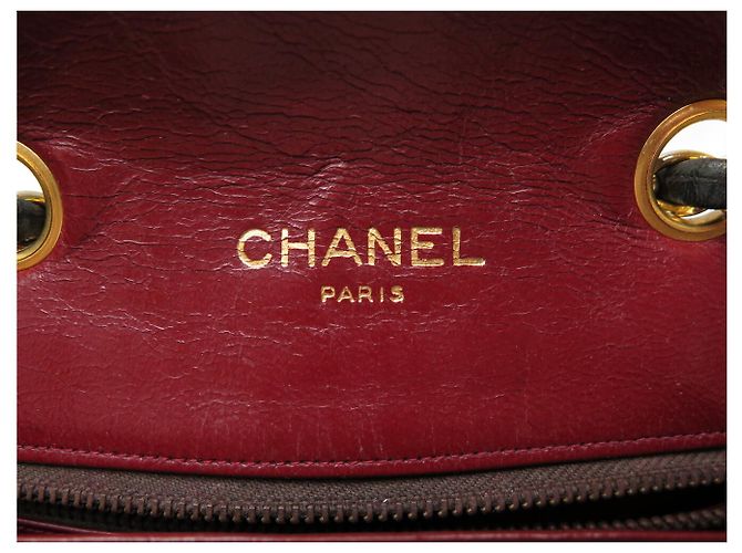 VINTAGE CHANEL CLASSIQUE TIMELESS HANDTASCHE AUS SCHWAREM CHEVRON-LEDER Schwarz - Ansicht 10