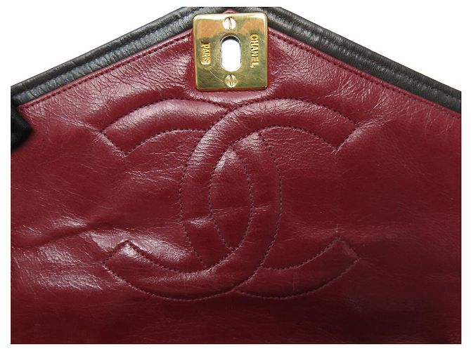 VINTAGE CHANEL CLASSIQUE TIMELESS HANDTASCHE AUS SCHWAREM CHEVRON-LEDER Schwarz - Ansicht 9