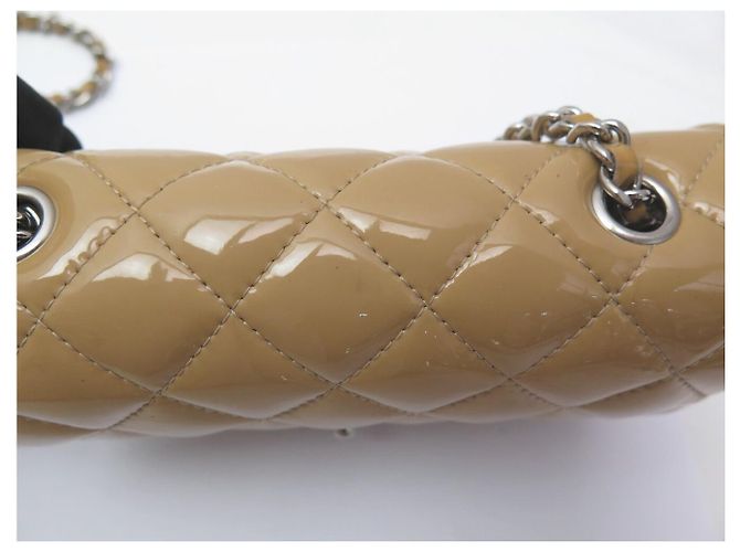 BORSA A MANO CHANEL MINI CLASSIQUE TIMELESS IN PELLE LACCA CAMEL LEATHER BAG Cammello - vista 15