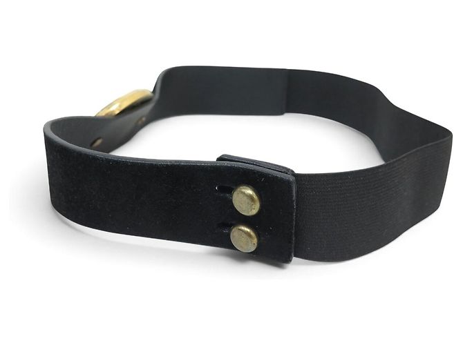 JEANNE LANVIN MEDAILLON GÜRTEL AUS LEDER UND STRETCH-CANVAS T68-88CM BLACK BELT Schwarz - Ansicht 2