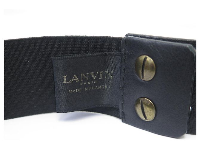 JEANNE LANVIN MEDAILLON GÜRTEL AUS LEDER UND STRETCH-CANVAS T68-88CM BLACK BELT Schwarz - Ansicht 5