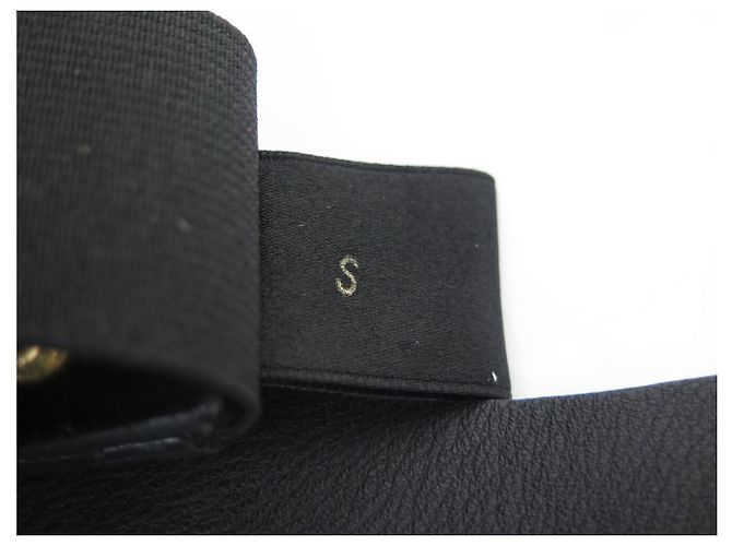 JEANNE LANVIN MEDAILLON GÜRTEL AUS LEDER UND STRETCH-CANVAS T68-88CM BLACK BELT Schwarz - Ansicht 7