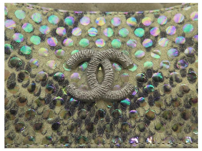 SCARPE SANDALI CHANEL G29732 MULES LOGO CC 40.5 EFFETTO PITONE Verde - vista 10