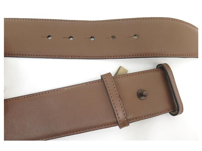 Alaïa ALAIA BREITER GÜRTEL T70 A 74 CM BRAUNES LEDER - Ansicht 7