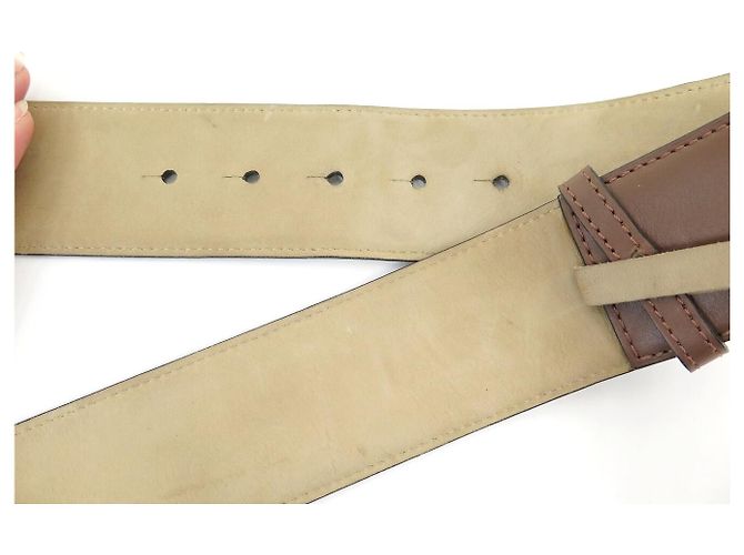 Alaïa ALAIA BREITER GÜRTEL T70 A 74 CM BRAUNES LEDER - Ansicht 8