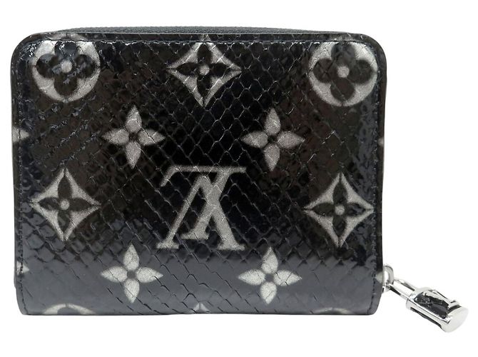 NEW LOUIS VUITTON ZIPPY WALLET PYTHON LEATHER MONOGRAM N97059 Black - view 2