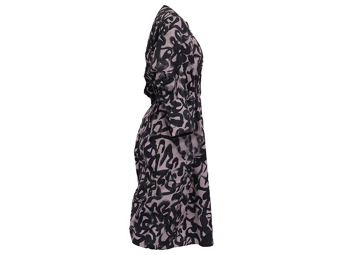 Abito midi a maniche lunghe stampato Dries Van Noten in cotone multicolore - vista 3