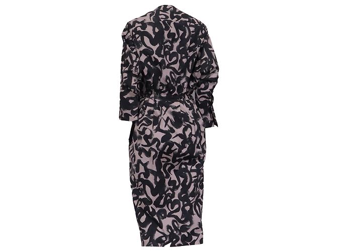 Abito midi a maniche lunghe stampato Dries Van Noten in cotone multicolore - vista 4