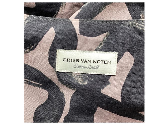 Abito midi a maniche lunghe stampato Dries Van Noten in cotone multicolore - vista 5
