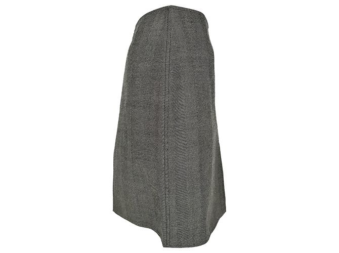 Autre Marque Minifalda de lana gris con estampado de espiga Christian Dior - vista 2