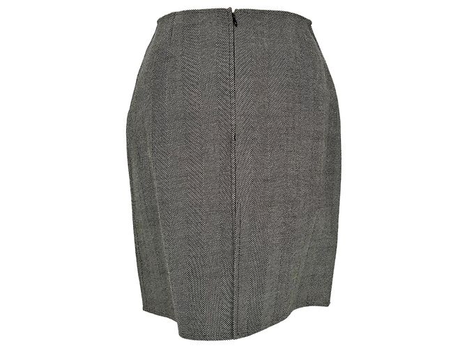Autre Marque Minifalda de lana gris con estampado de espiga Christian Dior - vista 3