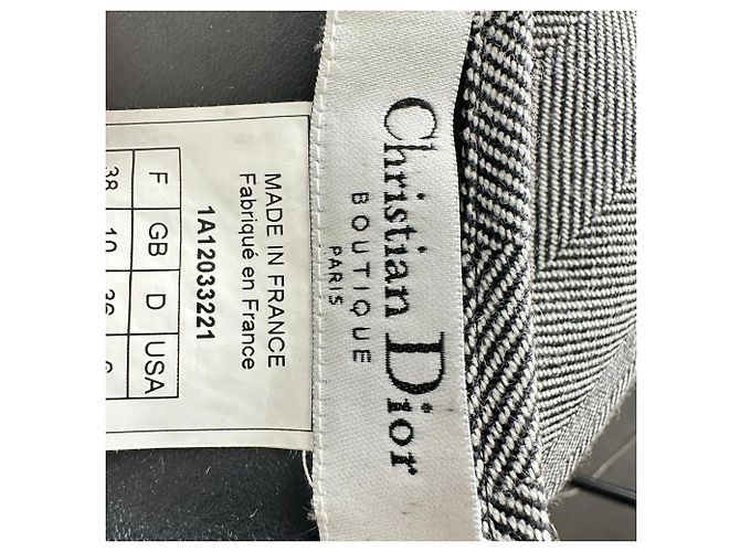 Autre Marque Minifalda de lana gris con estampado de espiga Christian Dior - vista 4