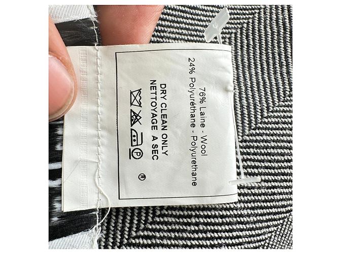 Autre Marque Minifalda de lana gris con estampado de espiga Christian Dior - vista 7