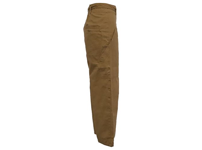 Jeans de cintura alta com cinto Isabel Marant Etoile em algodão castanho Marrom Vermelho - vista 2