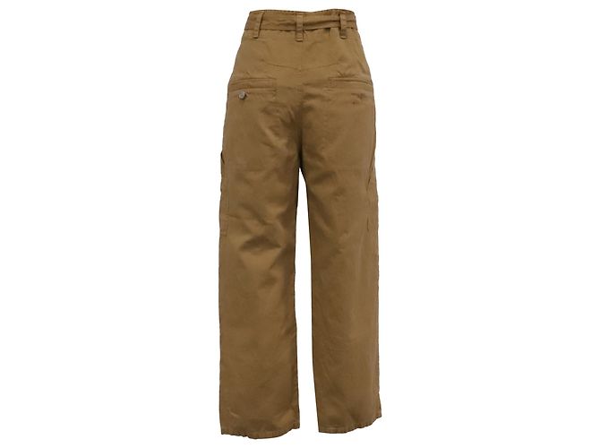 Jeans de cintura alta com cinto Isabel Marant Etoile em algodão castanho Marrom Vermelho - vista 3