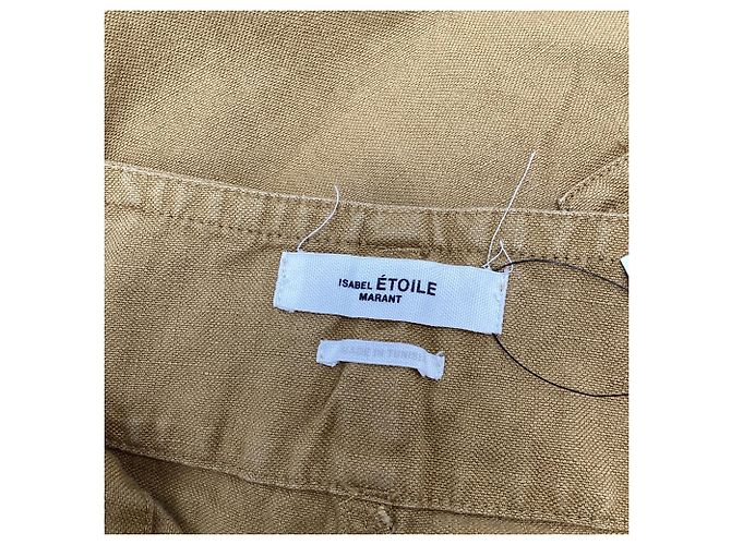 Jeans de cintura alta com cinto Isabel Marant Etoile em algodão castanho Marrom Vermelho - vista 4