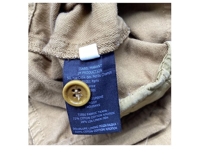 Jeans de cintura alta com cinto Isabel Marant Etoile em algodão castanho Marrom Vermelho - vista 5