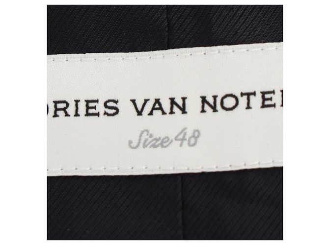 Dries Van Noten einreihiger Blazer aus navyblauer Wolle Marineblau - Ansicht 4