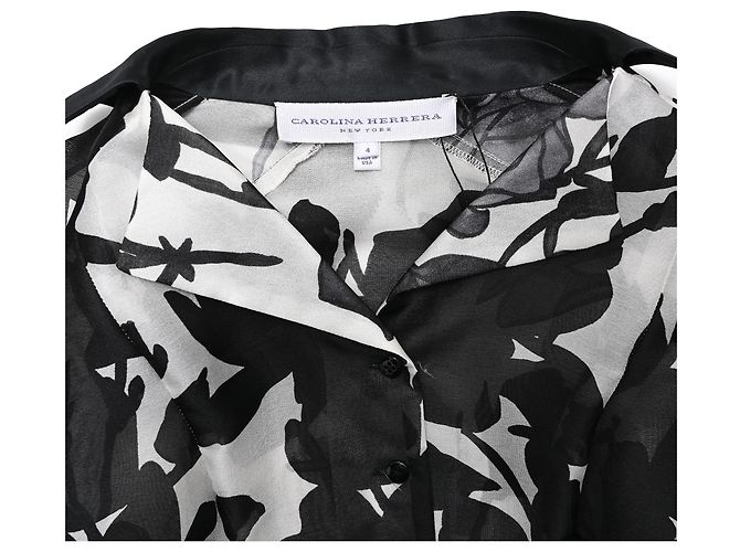 Blusa trasparente stampata Carolina Herrera in seta multicolore - vista 12