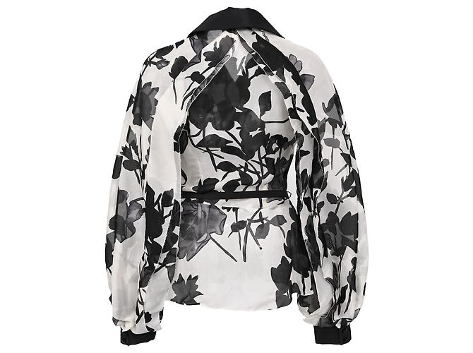 Blusa trasparente stampata Carolina Herrera in seta multicolore - vista 3