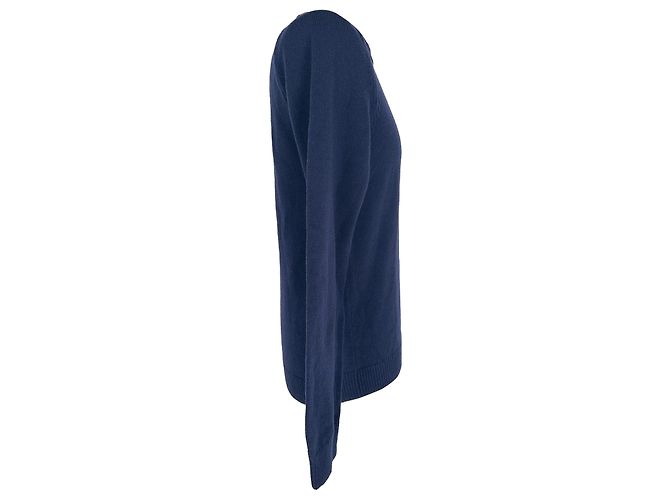 Gucci Strickpullover aus Wolle in Navyblau mit besticktem Logo Marineblau - Ansicht 2