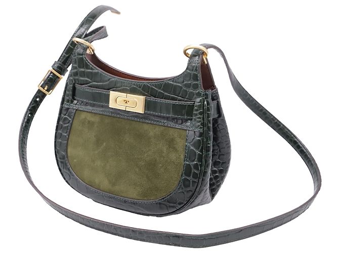 Borsa a tracolla piccola Lee Radziwill effetto coccodrillo in pelle Olive di Tory Burch Verde Verde oliva - vista 2