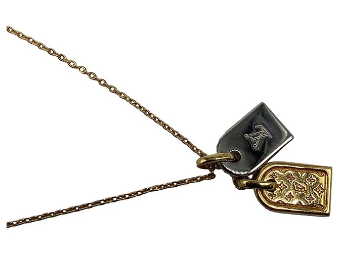 Collana a catena con pendente Nanogram Louis Vuitton in ottone dorato D'oro - vista 3