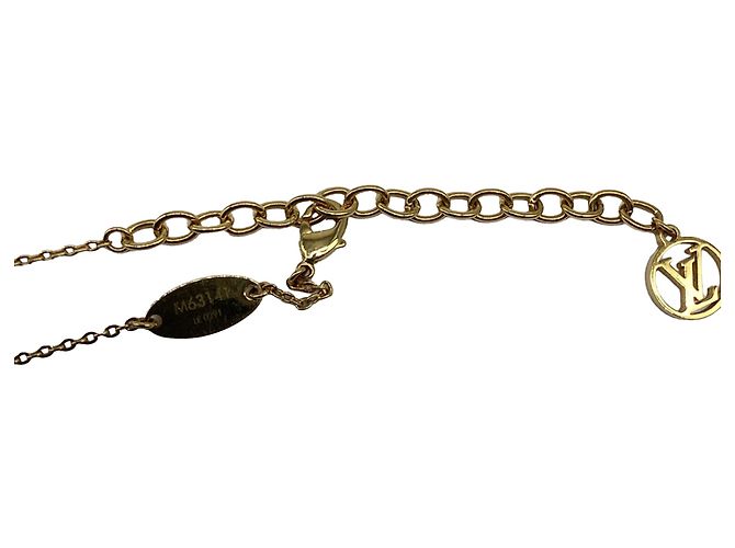 Collana a catena con pendente Nanogram Louis Vuitton in ottone dorato D'oro - vista 5