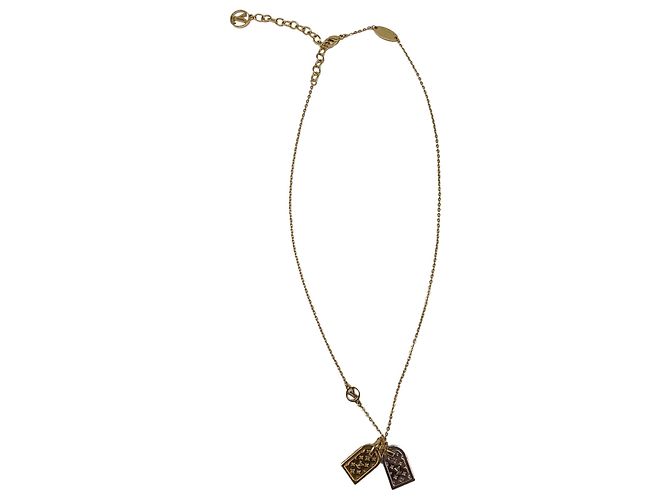 Collana a catena con pendente Nanogram Louis Vuitton in ottone dorato D'oro - vista 7