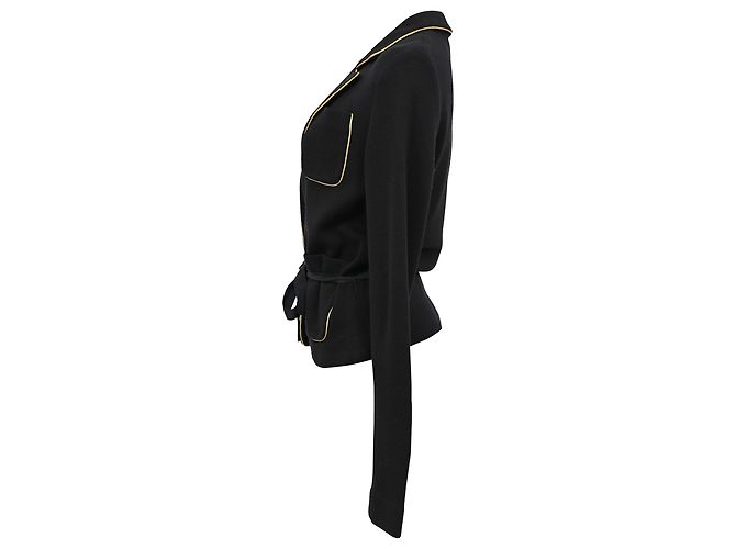Joseph einreihiger Blazer mit Bindegürtel aus schwarzer Wolle - Ansicht 2