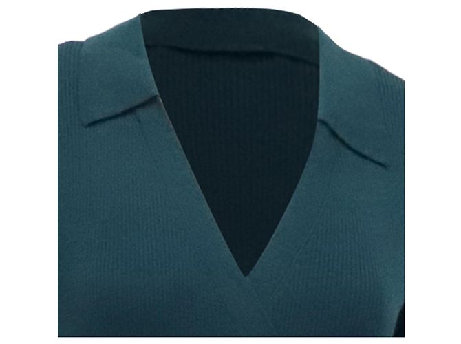 Vestido mini envelope Diane Von Furstenberg em viscose verde Verde oliva - vista 2
