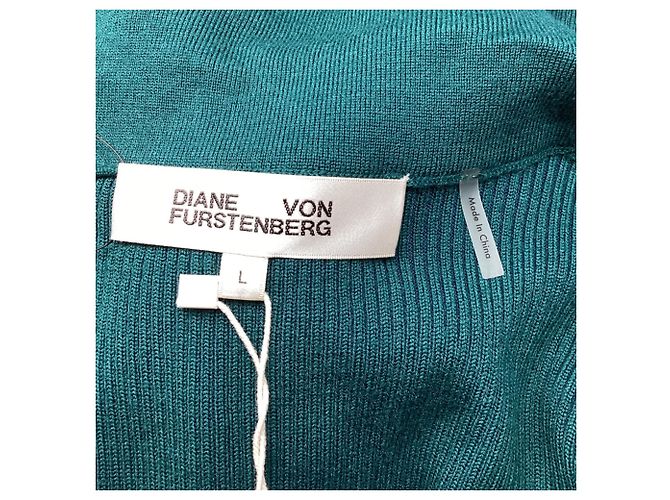 Vestido mini envelope Diane Von Furstenberg em viscose verde Verde oliva - vista 5