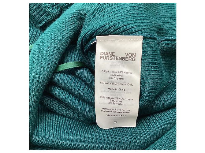Vestido mini envelope Diane Von Furstenberg em viscose verde Verde oliva - vista 6