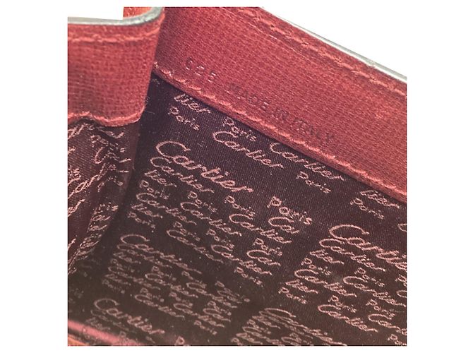 mala Must De Cartier com pega superior em couro Borgonha Vermelho Bordeaux - vista 12