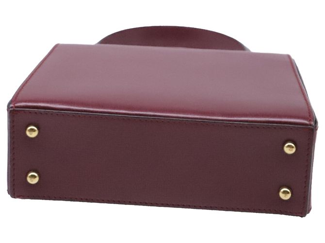 mala Must De Cartier com pega superior em couro Borgonha Vermelho Bordeaux - vista 5