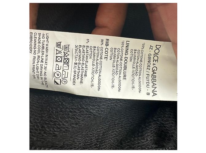 Dolce & Gabbana Hoodie mit Logo-Print aus schwarzer Baumwolle - Ansicht 9