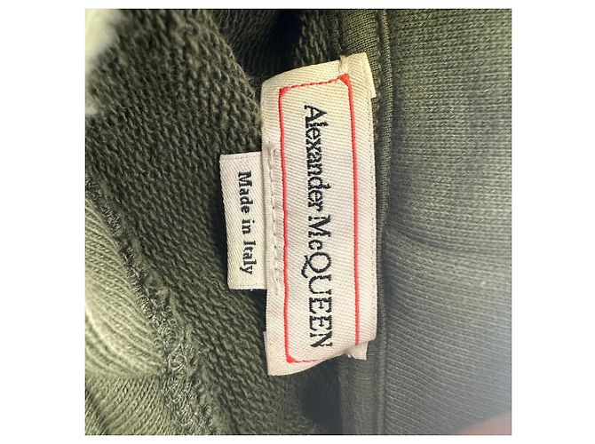 Felpa con cappuccio Alexander Mcqueen con logo graffiti in cotone olive Verde Verde oliva - vista 5