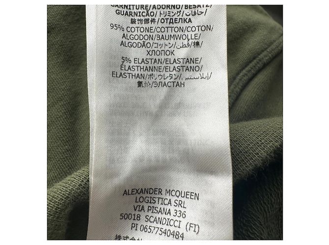 Felpa con cappuccio Alexander Mcqueen con logo graffiti in cotone olive Verde Verde oliva - vista 9